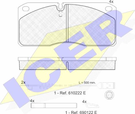 Icer 151078-110 - Гальмівні колодки, дискові гальма autocars.com.ua