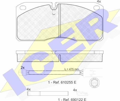 Icer 151078-116 - Гальмівні колодки, дискові гальма autocars.com.ua