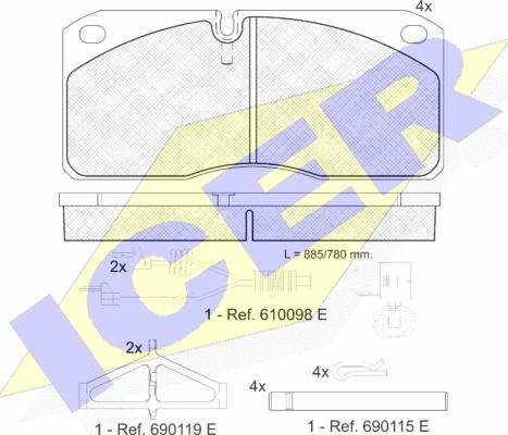 Icer 151079 - Гальмівні колодки, дискові гальма autocars.com.ua