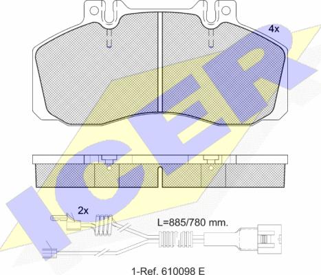 Icer 151080-114 - Тормозные колодки, дисковые, комплект autodnr.net