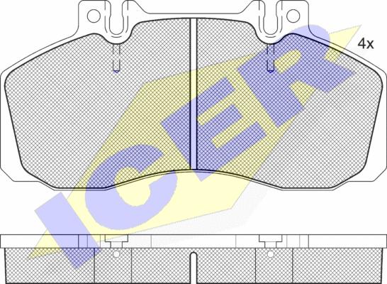 Icer 151080 - Тормозные колодки, дисковые, комплект avtokuzovplus.com.ua