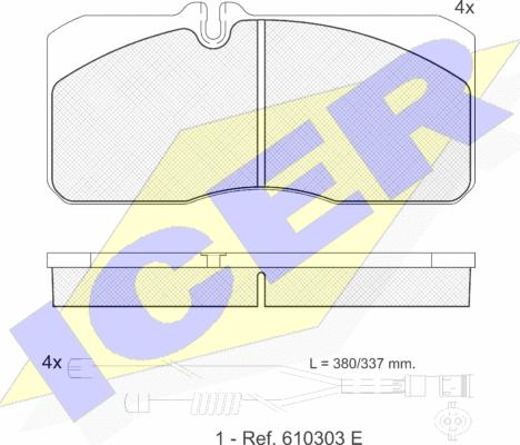 Icer 151088-120 - Тормозные колодки, дисковые, комплект avtokuzovplus.com.ua