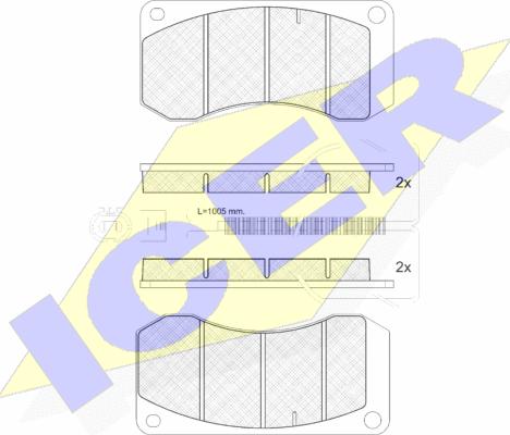 Icer 151244 - Гальмівні колодки, дискові гальма autocars.com.ua