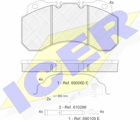 Icer 151245-119 - Гальмівні колодки, дискові гальма autocars.com.ua