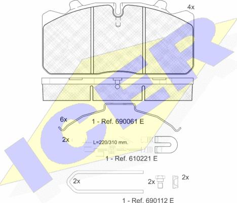 Icer 151253-113 - Гальмівні колодки, дискові гальма autocars.com.ua