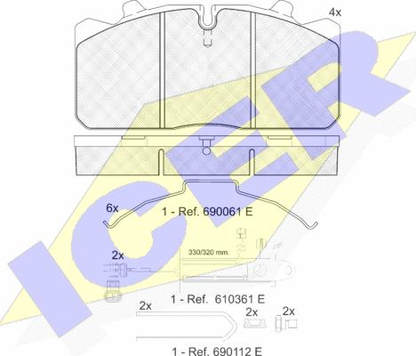 Icer 151253-124 - Тормозные колодки, дисковые, комплект avtokuzovplus.com.ua