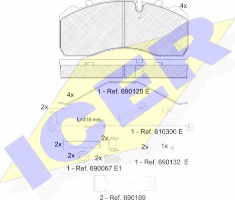 Icer 151254-217 - Тормозные колодки, дисковые, комплект avtokuzovplus.com.ua