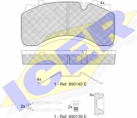 Icer 151430-066 - Гальмівні колодки, дискові гальма autocars.com.ua