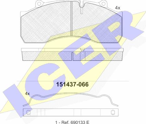 Icer 151437 - Тормозные колодки, дисковые, комплект autodnr.net