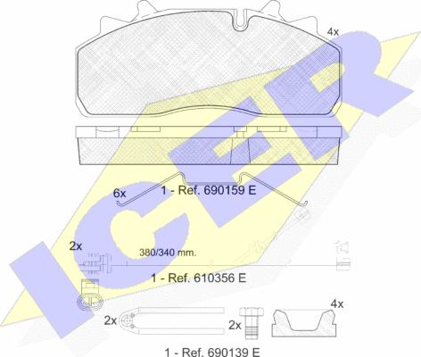 Icer 151623-124 - Тормозные колодки, дисковые, комплект avtokuzovplus.com.ua