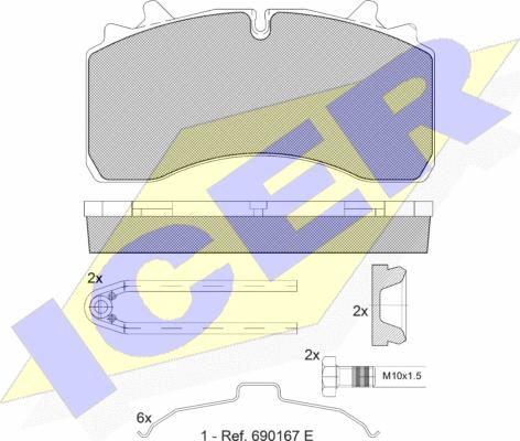 Icer 151631-066 - Тормозные колодки, дисковые, комплект avtokuzovplus.com.ua