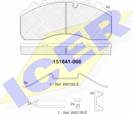 Icer 151641-066 - Тормозные колодки, дисковые, комплект autodnr.net