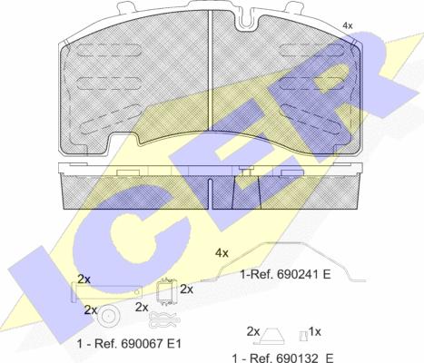 Icer 151830-066 - Гальмівні колодки, дискові гальма autocars.com.ua