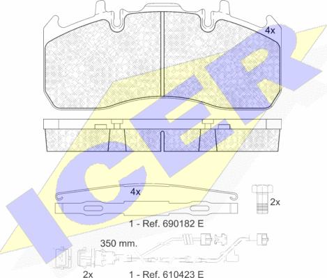 Icer 151841-122 - Гальмівні колодки, дискові гальма autocars.com.ua