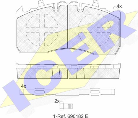 Icer 152122-066 - Гальмівні колодки, дискові гальма autocars.com.ua