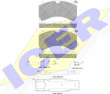 Icer 152123-073 - Гальмівні колодки, дискові гальма autocars.com.ua