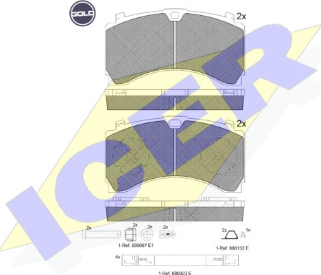 Icer 152123 G - Гальмівні колодки, дискові гальма autocars.com.ua