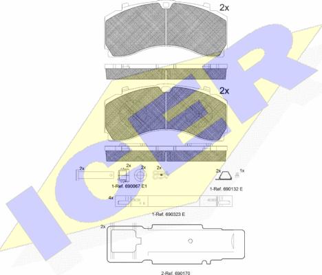 Icer 152124-073 - Тормозные колодки, дисковые, комплект autodnr.net