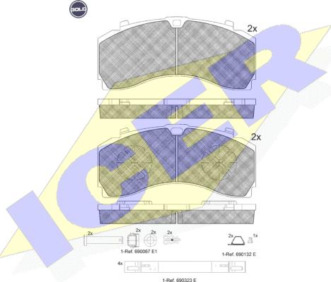 Icer 152124 G - Гальмівні колодки, дискові гальма autocars.com.ua