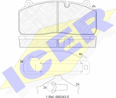 Icer 152150-066 - Гальмівні колодки, дискові гальма autocars.com.ua