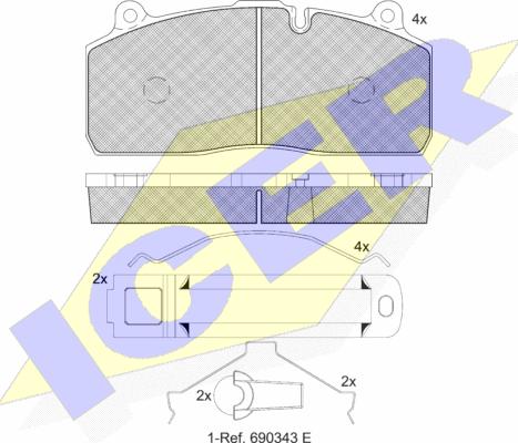 Icer 152150-208 - Гальмівні колодки, дискові гальма autocars.com.ua