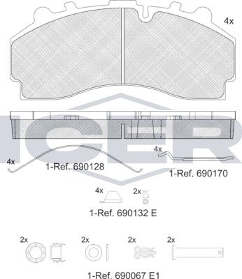 Icer 152456-066 - Тормозные колодки, дисковые, комплект autodnr.net