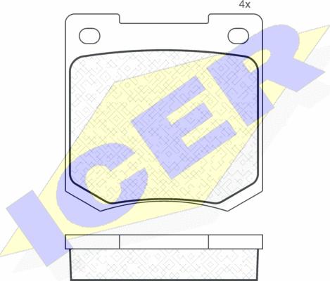 Icer 180044 - Тормозные колодки, дисковые, комплект avtokuzovplus.com.ua