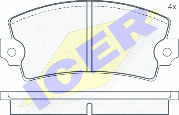 Icer 180089 - Тормозные колодки, дисковые, комплект avtokuzovplus.com.ua