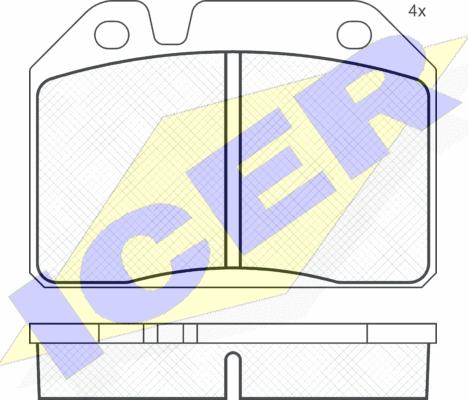 Icer 180091 - Гальмівні колодки, дискові гальма autocars.com.ua