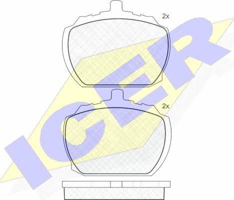 Icer 180092 - Тормозные колодки, дисковые, комплект avtokuzovplus.com.ua