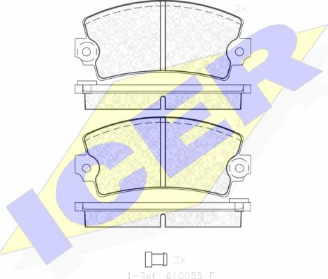 Icer 180102 - Гальмівні колодки, дискові гальма autocars.com.ua