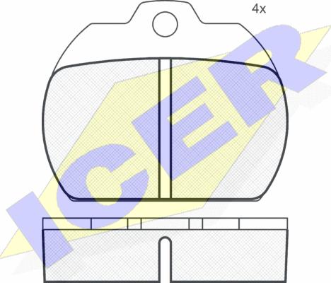 Icer 180161 - Гальмівні колодки, дискові гальма autocars.com.ua