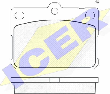 Icer 180164 - Тормозные колодки, дисковые, комплект avtokuzovplus.com.ua