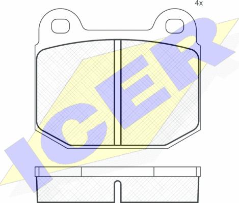 Icer 180170 - Тормозные колодки, дисковые, комплект avtokuzovplus.com.ua