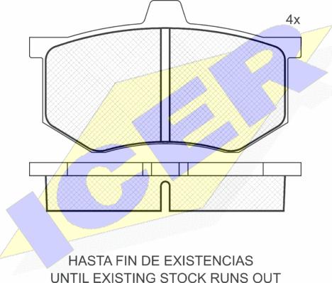 Icer 180184 - Тормозные колодки, дисковые, комплект avtokuzovplus.com.ua