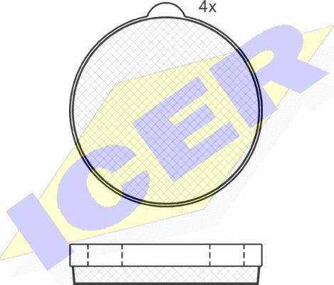 Icer 180245 - Гальмівні колодки, стояночні дискові гальма autocars.com.ua