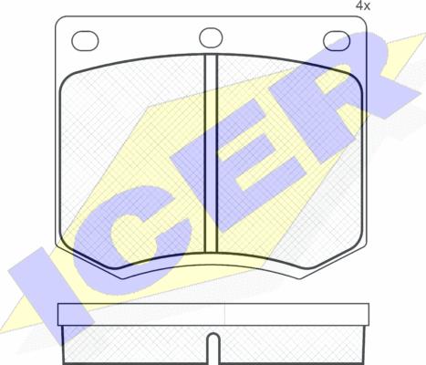 Icer 180255 - Гальмівні колодки, дискові гальма autocars.com.ua