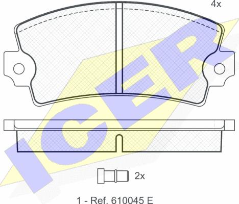 Icer 180258 - Тормозные колодки, дисковые, комплект autodnr.net