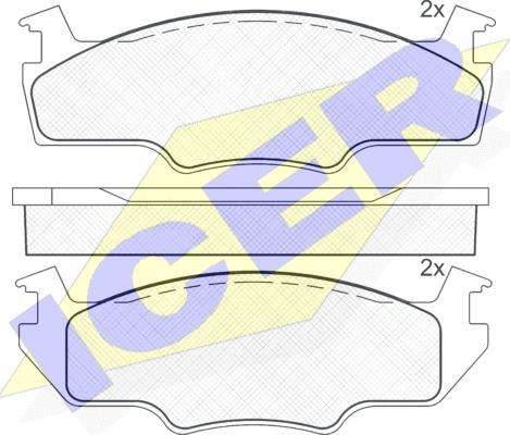 Icer 180334 - Гальмівні колодки, дискові гальма autocars.com.ua