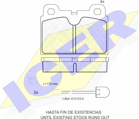 Icer 180360 - Тормозные колодки, дисковые, комплект avtokuzovplus.com.ua