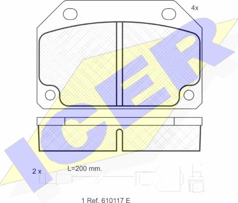 Icer 180387 - Гальмівні колодки, дискові гальма autocars.com.ua