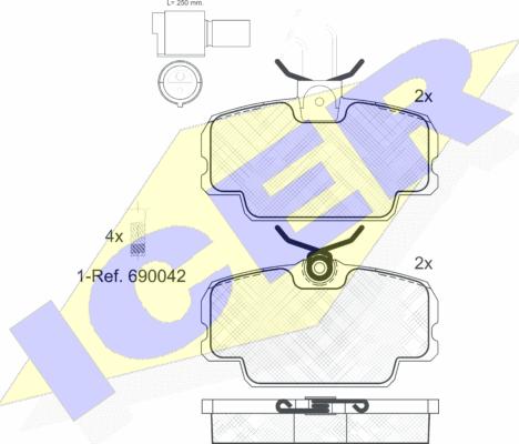 Icer 180419-006 - Гальмівні колодки, дискові гальма autocars.com.ua