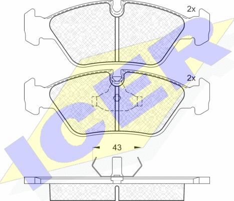 Icer 180423 - Тормозные колодки, дисковые, комплект avtokuzovplus.com.ua