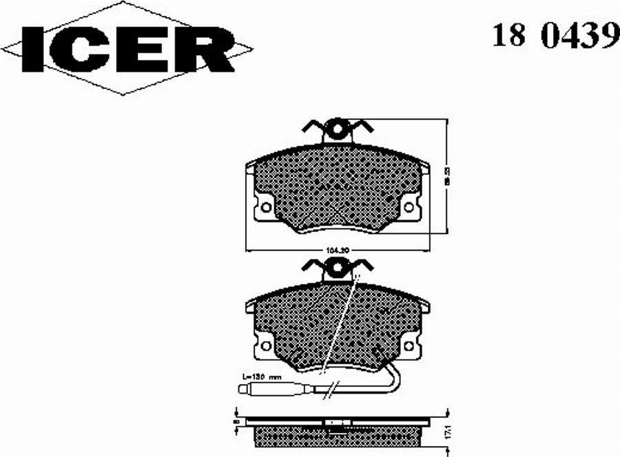 Icer 180439 - Тормозные колодки, дисковые, комплект autodnr.net