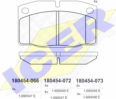 Icer 180454 - Гальмівні колодки, дискові гальма autocars.com.ua