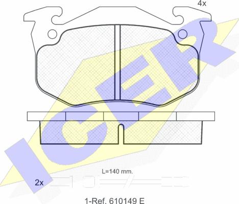 Icer 180457 - Тормозные колодки, дисковые, комплект avtokuzovplus.com.ua