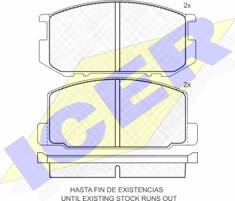 Icer 180463 - Тормозные колодки, дисковые, комплект avtokuzovplus.com.ua