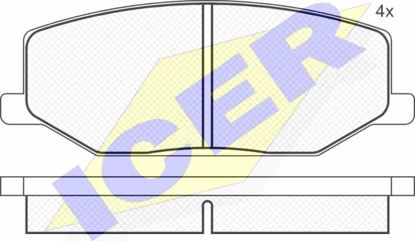 Icer 180468 - Гальмівні колодки, дискові гальма autocars.com.ua
