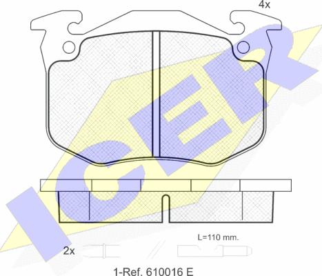 Icer 180469 - Тормозные колодки, дисковые, комплект avtokuzovplus.com.ua