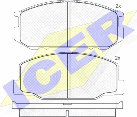 Icer 180500 - Тормозные колодки, дисковые, комплект avtokuzovplus.com.ua